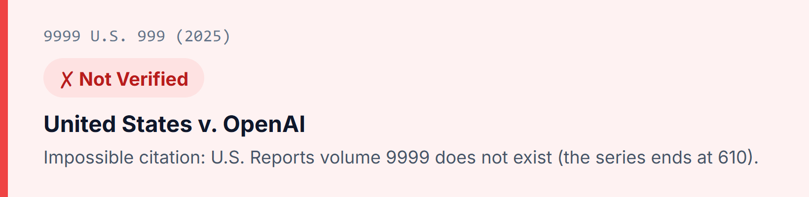 A citation that cannot exist, automation bias illustrated
